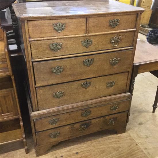 18th century oak chest on chest